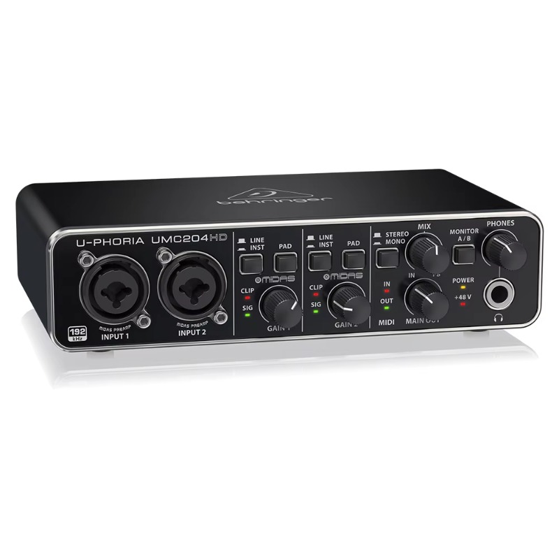 Audio Interface Usb - Behringer UMC204HD 2-in/4-out USB 2.0 Audio