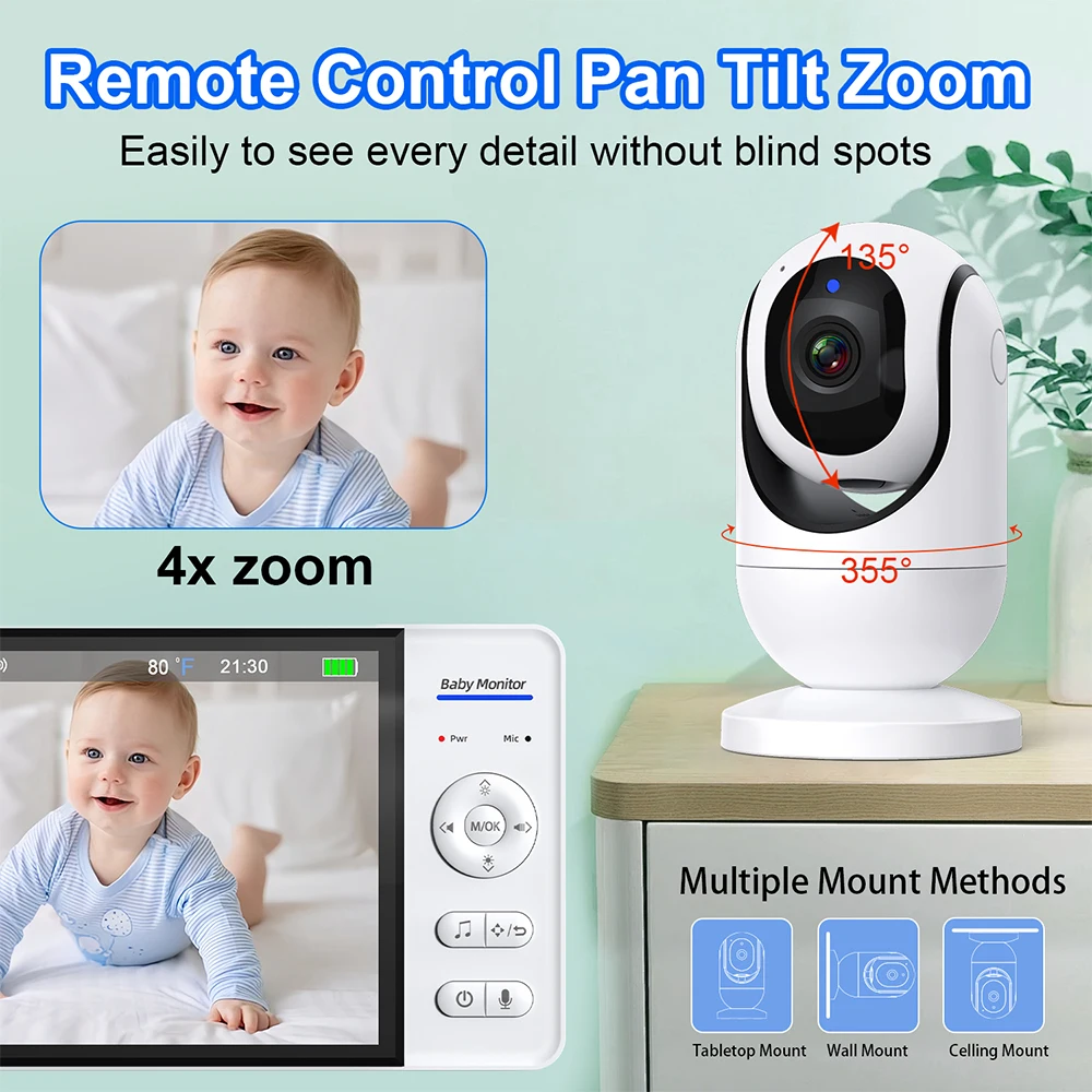 No WiFi 7 Inch Baby Monitor 2- - Audio Music Videos ulasan dan harga