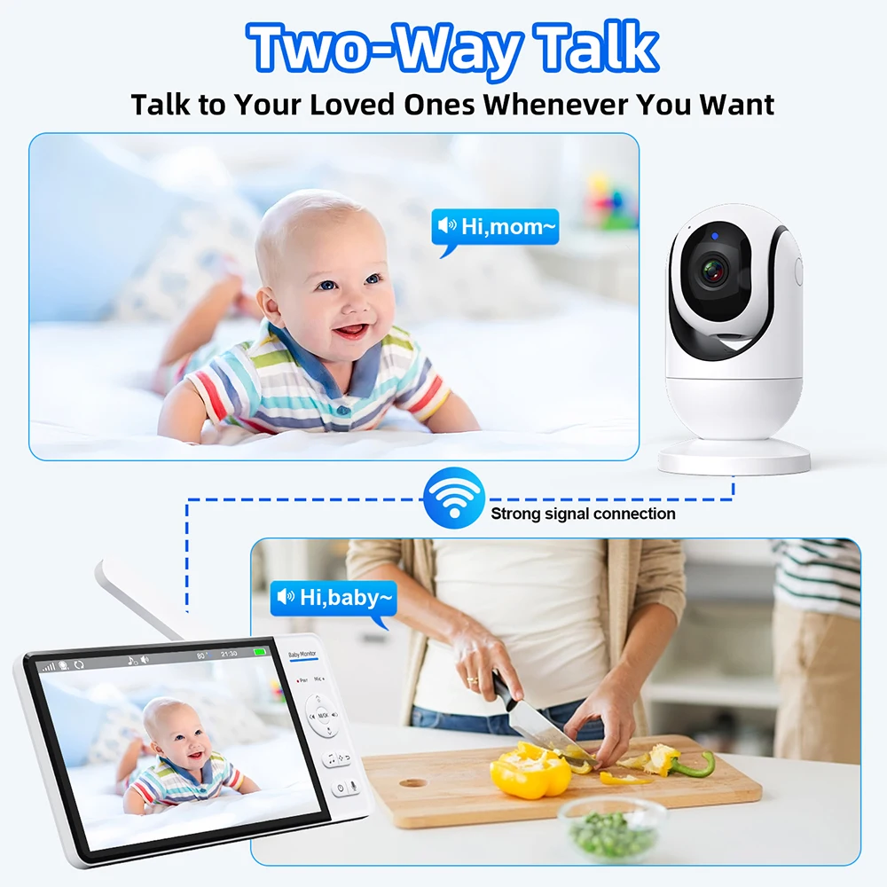 No WiFi 7 Inch Baby Monitor 2- - Audio Music Videos ulasan dan harga