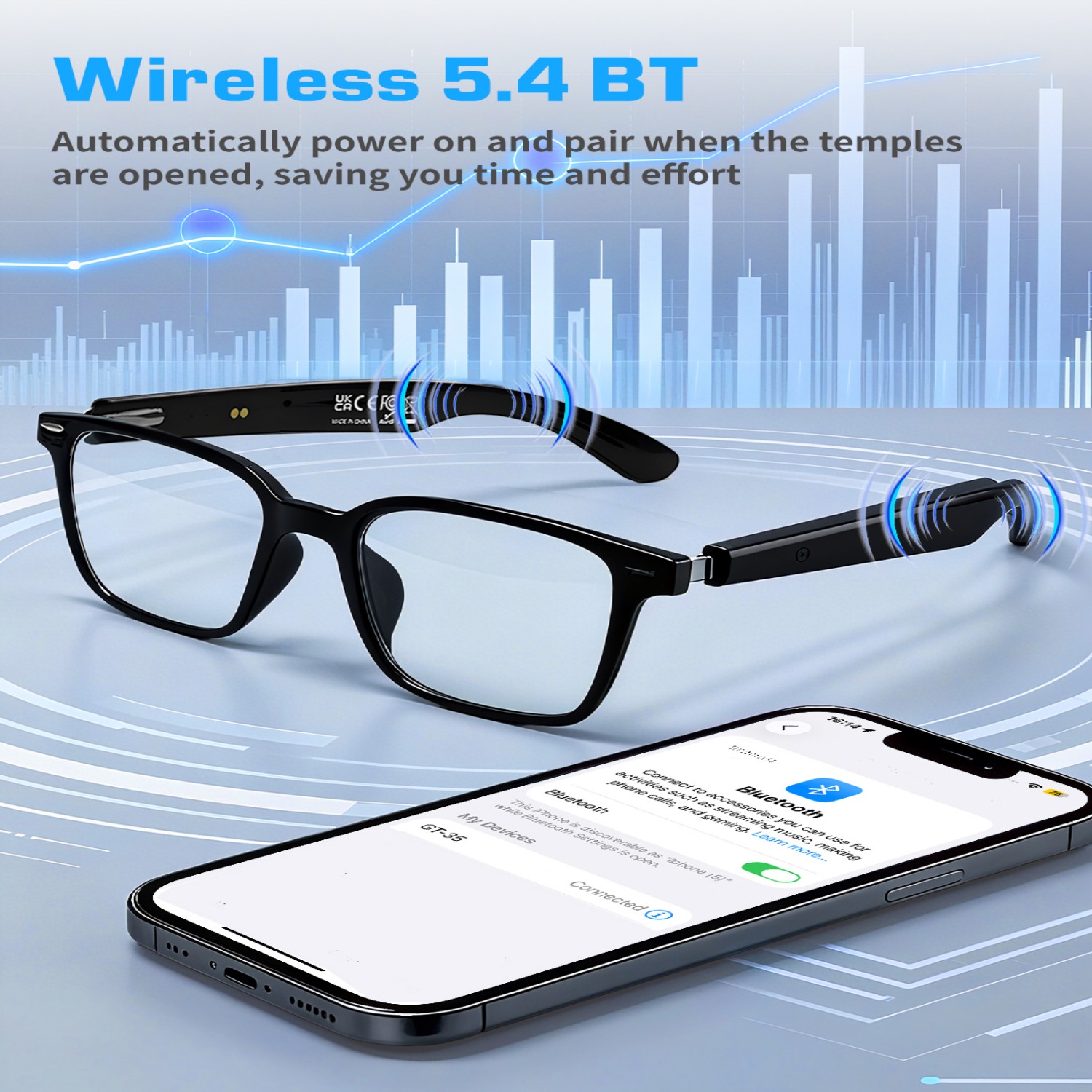GT35 Smart Glasses with AI Tra - Audio Music Voice ulasan dan harga