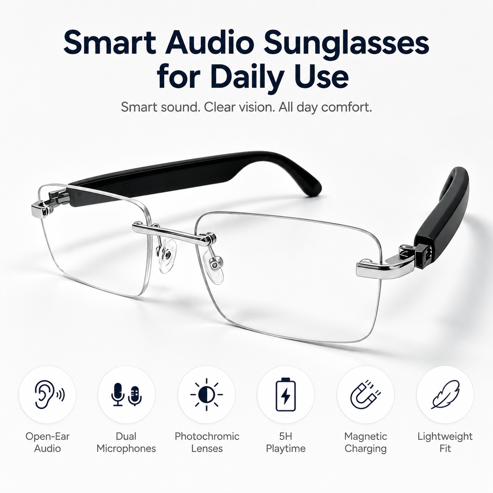 Bluetooth Smart Sunglasses, Ph - Audio Music Voice ulasan dan harga