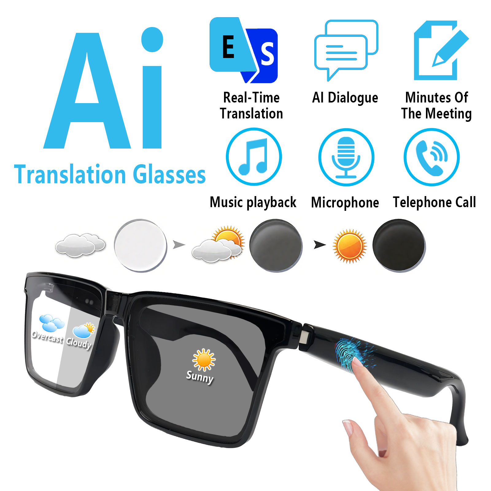 Smart Audio Glasses with Real- - Audio Music Voice ulasan dan harga