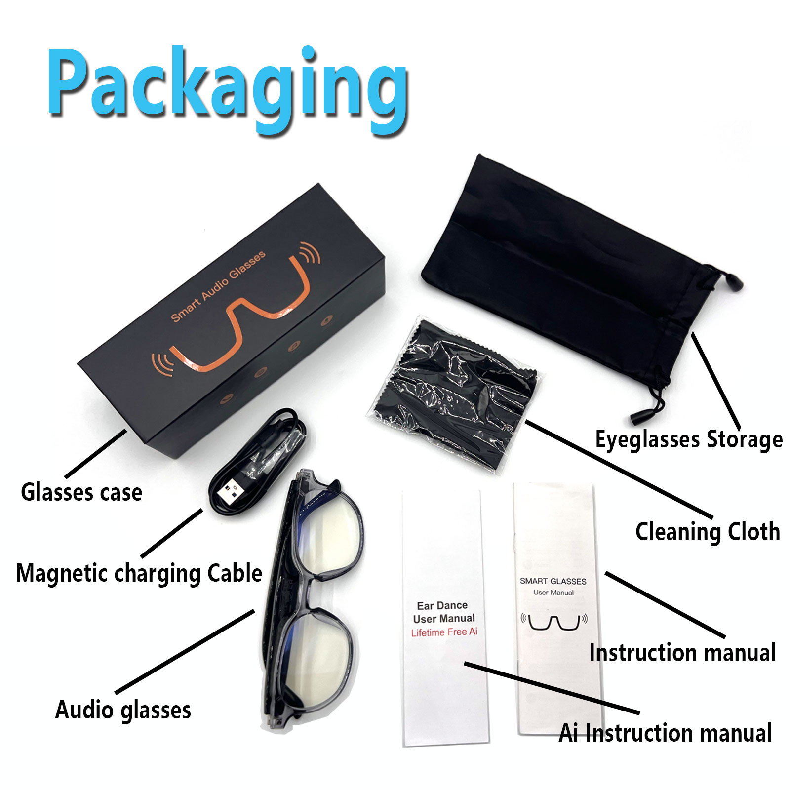 Smart Audio Glasses, Real-Time - Audio Music Voice ulasan dan harga