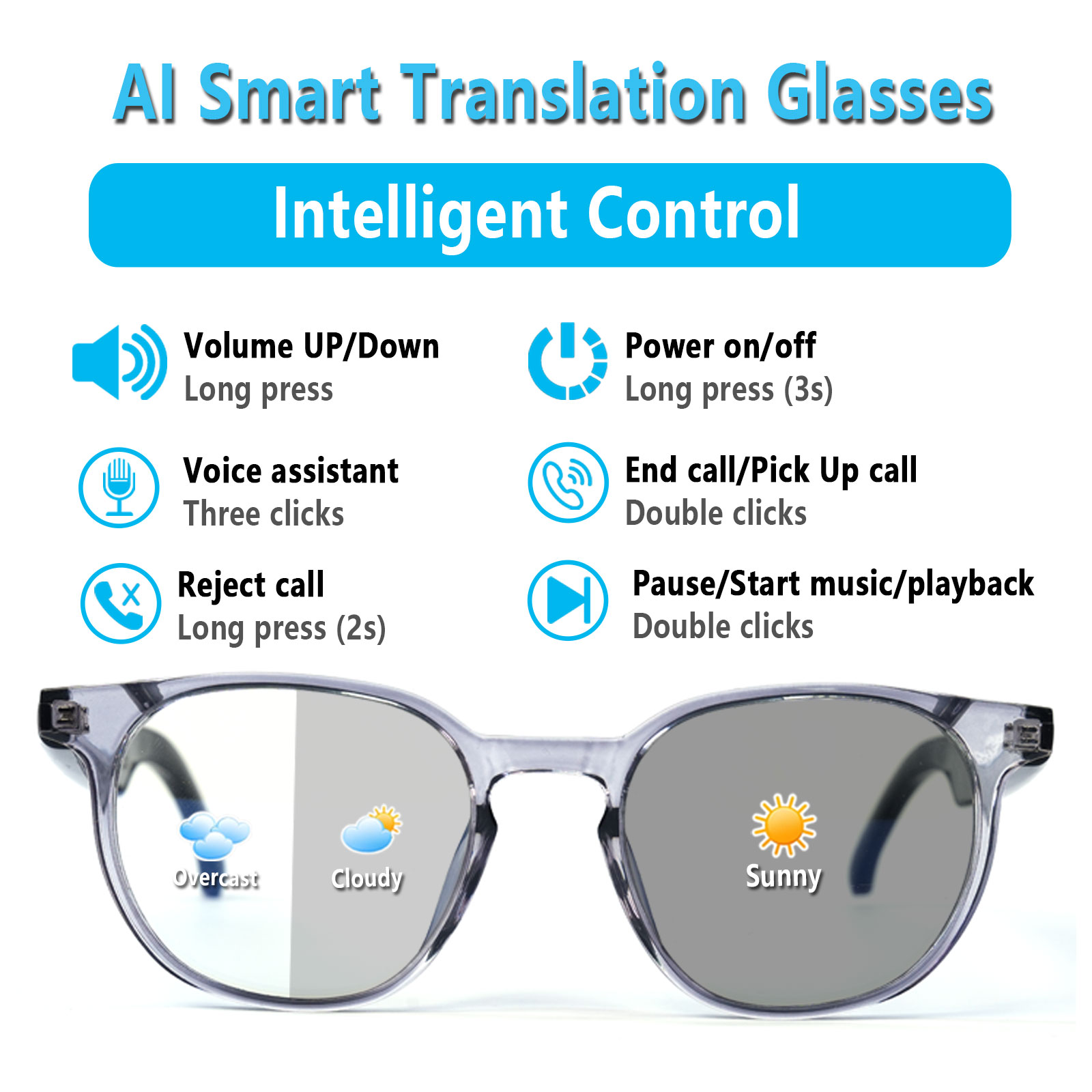 Smart Audio Glasses, Real-Time - Audio Music Voice ulasan dan harga