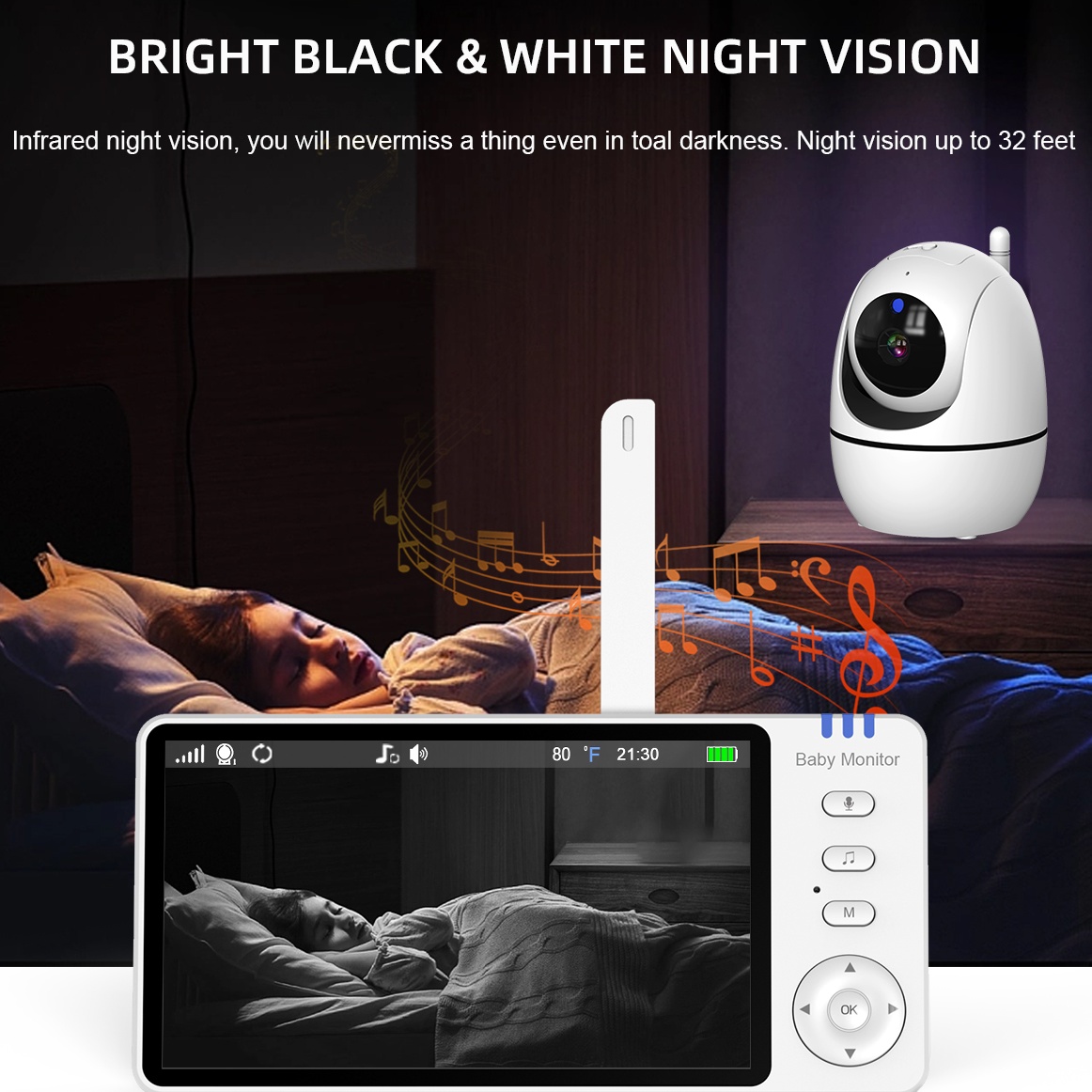 5 Inch Video Baby Monitor 2.4G - Audio Music Network ulasan dan harga