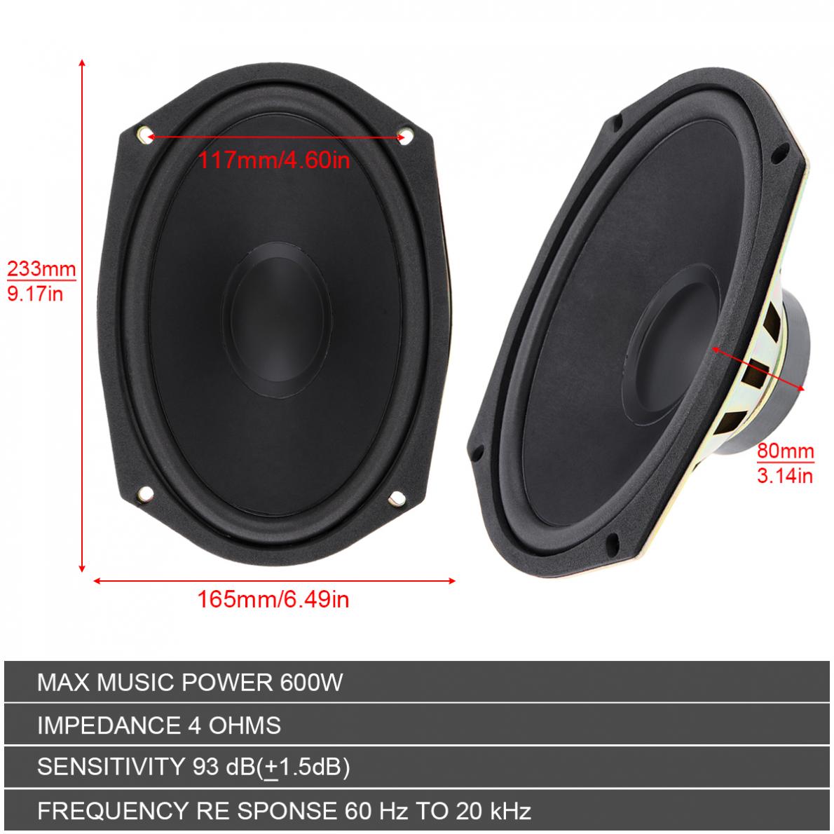 1 / 2 Piece 6x9 Inch 600W Univ - Audio X Music ulasan dan harga