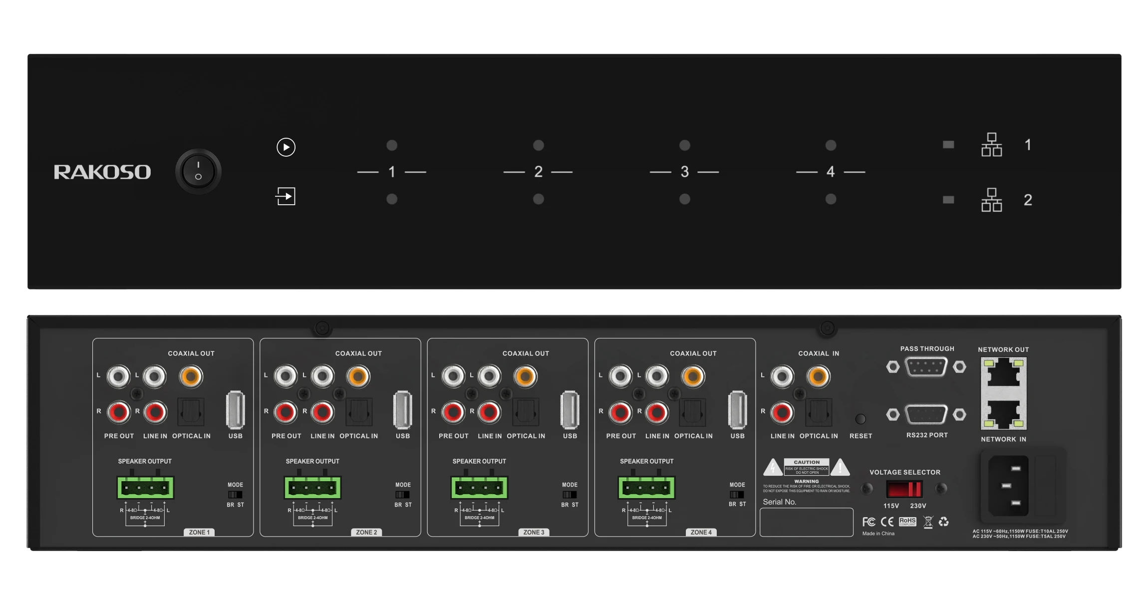 HA400 4 Zone Amplifier 4CH Dig - Audio Music Online ulasan dan harga
