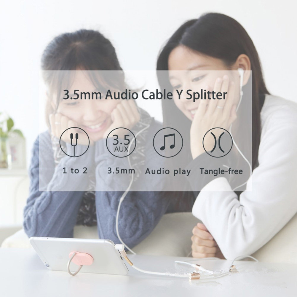 Dual 3.5mm Audio Line Knitted  - Audio Music Online ulasan dan harga