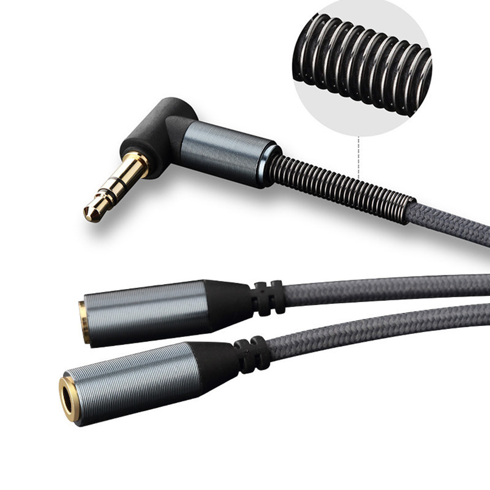 Dual 3.5mm Audio Line Knitted  - Audio Music Online ulasan dan harga