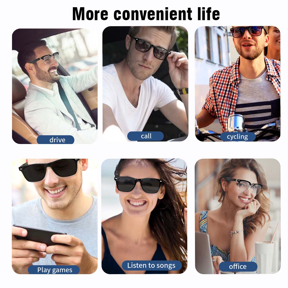 SENBONO E13 Smart Glasses:Blue - Audio Music Voice ulasan dan harga