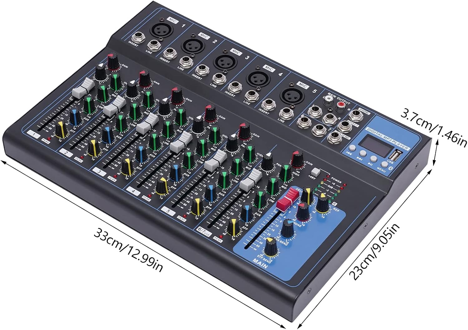 7 Channel Bluetooth Mixer Audi - Audio Interface Usb ulasan dan harga